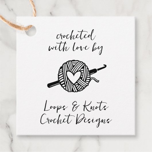 Gehäkeld met liefde bedankjes labels (Voorkant)