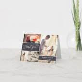 Gehakt Foto Collage Rustic Weddenschap Hartelijk d Bedankkaart (Voorkant)