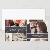 Gehakt, Foto Collage Rustic Wedding Bedankt (Voorkant / Achterkant)