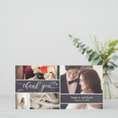 Gehakt, Foto Collage Rustic Wedding Bedankt (Staand voorkant)