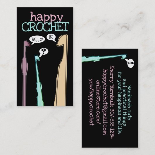 gehakt gehaakte garens visitekaartje (Voorkant / Achterkant)