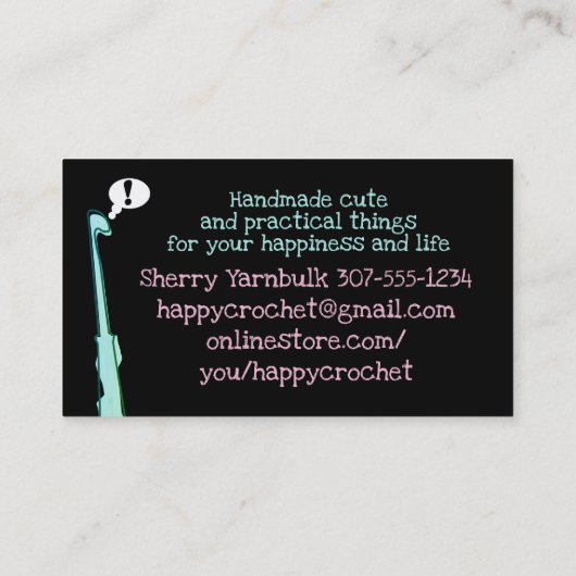 gehakt gehaakte garens visitekaartje (Achterkant)