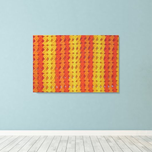 Gehakt haakpatroon - Oranje schelpen Canvas Afdruk (Insitu (Houten vloer))