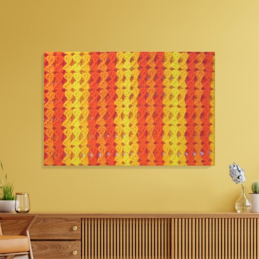 Gehakt haakpatroon - Oranje schelpen Canvas Afdruk (Insitu (Woonkamer))