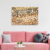 Gehakt hout op een stapel canvas print (Insitu (Woonkamer))