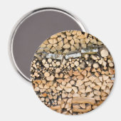 Gehakt hout op een stapel ronde magneet (Voorkant / Achterkant)