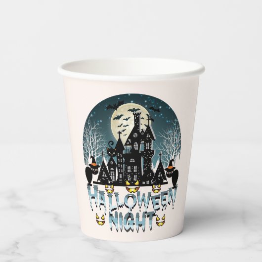 Gehakt huis, eng dagblad papieren bekers (Achterkant)