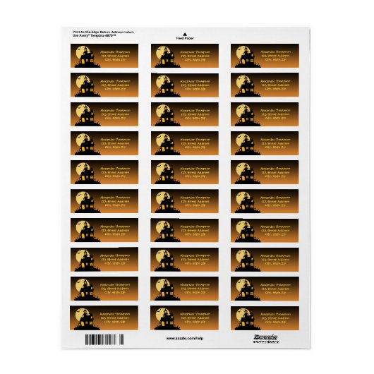 Gehakt huis Halloween Return Address Labels (Full Sheet)