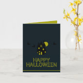 Gehakt huis, Happy Halloween Kaart (Gele Bloem)