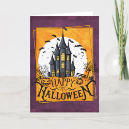 Gehakt huis Happy Halloween Kaart