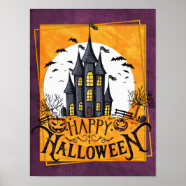 Gehakt huis Happy Halloween Poster