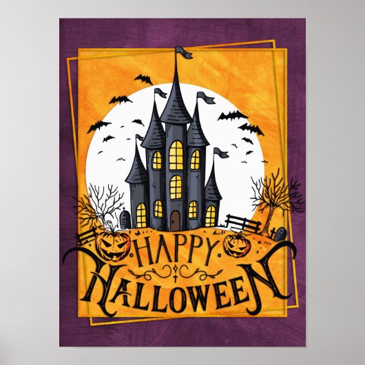 Gehakt huis Happy Halloween Poster (Voorkant)