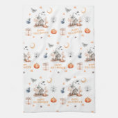 Gehakt huis Happy Halloween Theedoek (Verticaal)