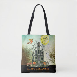 Gehakt huis Happy Halloween Tote Bag