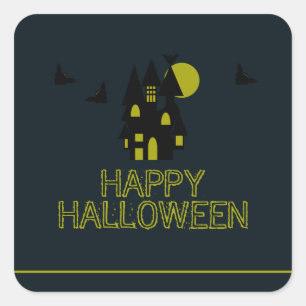 Gehakt huis, Happy Halloween Vierkante Sticker