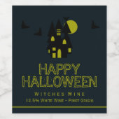 Gehakt huis, Happy Halloween Wijn Etiket (Enkel label)