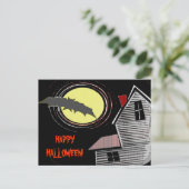 Gehakt huis Volledige maan en Bat Briefkaart (Staand voorkant)