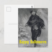 Gehakt Man Happy Halloween-geesten Briefkaart (Voorkant / Achterkant)