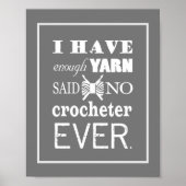 Gehakt niet genoeg Yarn Craft Room Donker Poster (Voorkant)