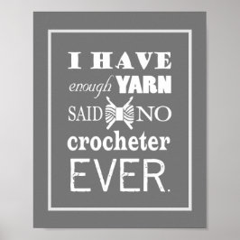 Gehakt niet genoeg Yarn Craft Room Donker Poster