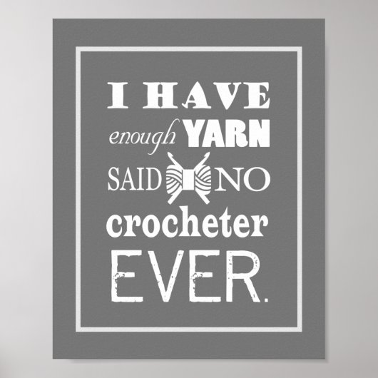 Gehakt niet genoeg Yarn Craft Room Donker Poster (Voorkant)