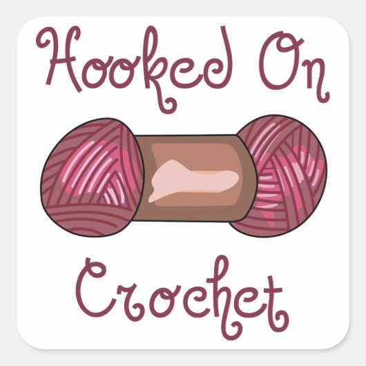Gehakt op haken vierkante sticker (Voorkant)