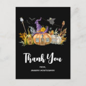 Gehakt pompoenhuis met Ghost en vleermuizen Dank u Briefkaart (Voorkant)