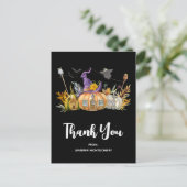 Gehakt pompoenhuis met Ghost en vleermuizen Dank u Briefkaart (Staand voorkant)