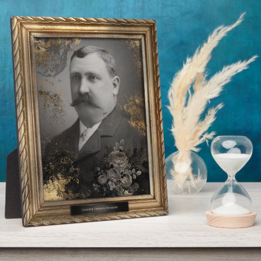 Gehakt portret | Plaque | Mustache Man Fotoplaat (Zijkant)