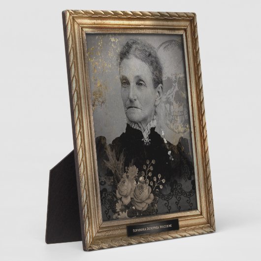 Gehakt portret | Plaque | Oude vrouw Fotoplaat (Zijkant)