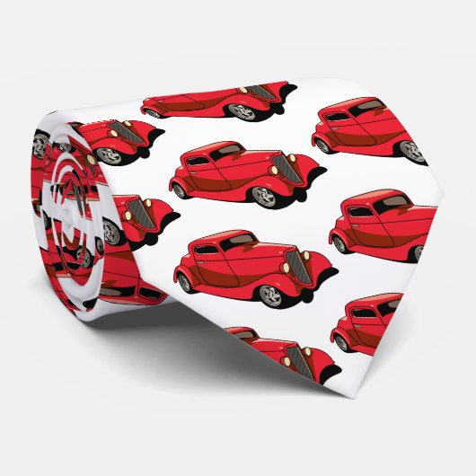 Gehakt rode coupon stropdas (Opgerold)