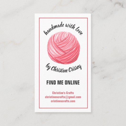 Gehakt/roze roze gekonkel visitekaartje (Voorkant)