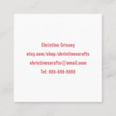 Gehakt/roze Waterverf met nit Vierkante Visitekaartje (Achterkant)