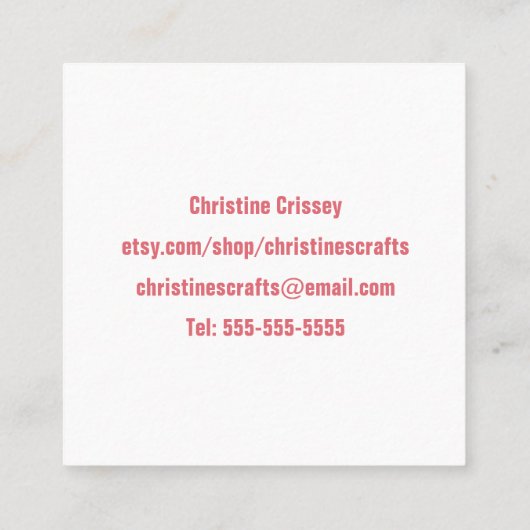 Gehakt/roze Waterverf met nit Vierkante Visitekaartje (Achterkant)