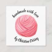 Gehakt/roze Waterverf met nit Vierkante Visitekaartje (Voorkant)