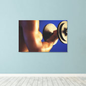 Gehakt schot van het hefgewicht van het man canvas afdruk (Insitu (Houten vloer))