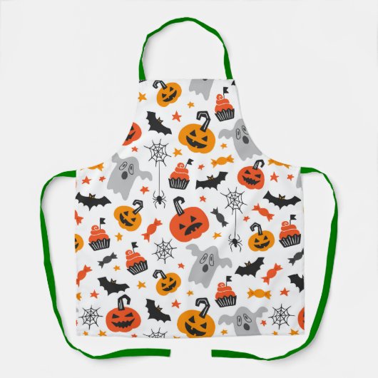 Gehakt symbolen patroon op wit schort (Voorkant)