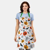 Gehakt symbolen patroon op wit schort (Gedragen)