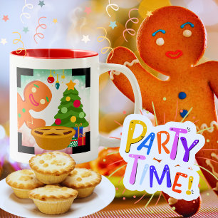 Gehakt taart gefotobombardeerd door Gingerbread Ma Tweekleurige Koffiemok