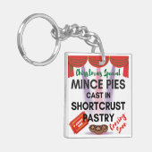 Gehakt taarten gegoten in kortkorst gebak sleutelhanger (Voorkant Links)