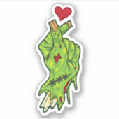 Gehakt van Zombie Hand Heart - KPop Lover's Hallo Sticker (Voorkant)