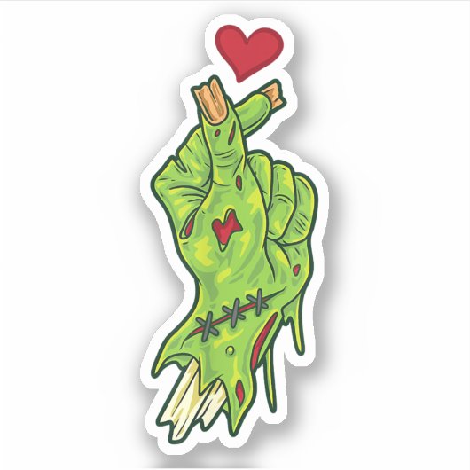 Gehakt van Zombie Hand Heart - KPop Lover's Hallo Sticker (Voorkant)