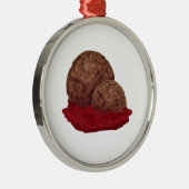 Gehaktballen in saus metalen ornament (Rechts)