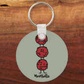 Gehaktballen op elkaar gestapeld Meatball Sleutelhanger (Voorkant)