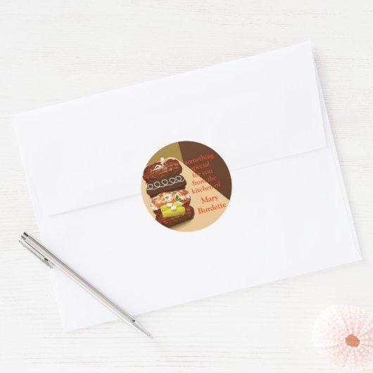 Gehaktbrood Buffet gepersonaliseerd Ronde Sticker (Envelop)