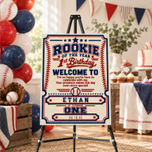 Gehakte Baseball Ticket 1e Verjaardag baby jongen