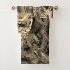 Gehakte beige vierkanten, gekleurd met 'borstels' bad handdoek