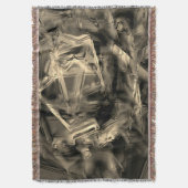 Gehakte beige vierkanten, gekleurd met "penseelstr deken (Voorkant Verticaal)