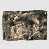 Gehakte beige vierkanten, gekleurd met "penseelstr golfhanddoek (Horizontaal)