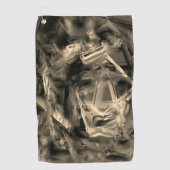 Gehakte beige vierkanten, gekleurd met "penseelstr golfhanddoek (Voorkant)